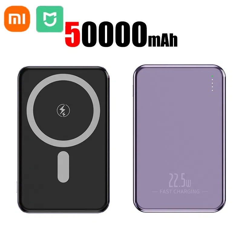 Xiaomi Ultra Slim Power Bank Mac Fast Charge Auxiliary Battery 50000mAh Magnetic Magnet Wireless Charging For IPhone Samsung