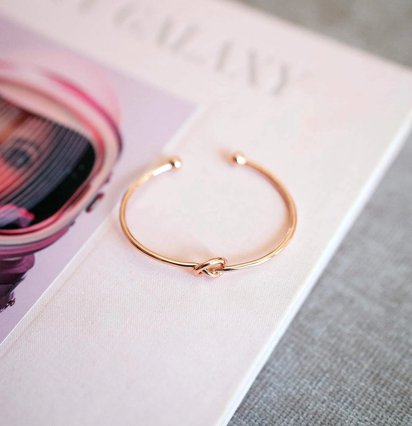 K Gold Plated Silver Plated Forever Love Knot Infinity Bangle Bracelets for Women | Adjustable Gold Bangle Bracelet for Women