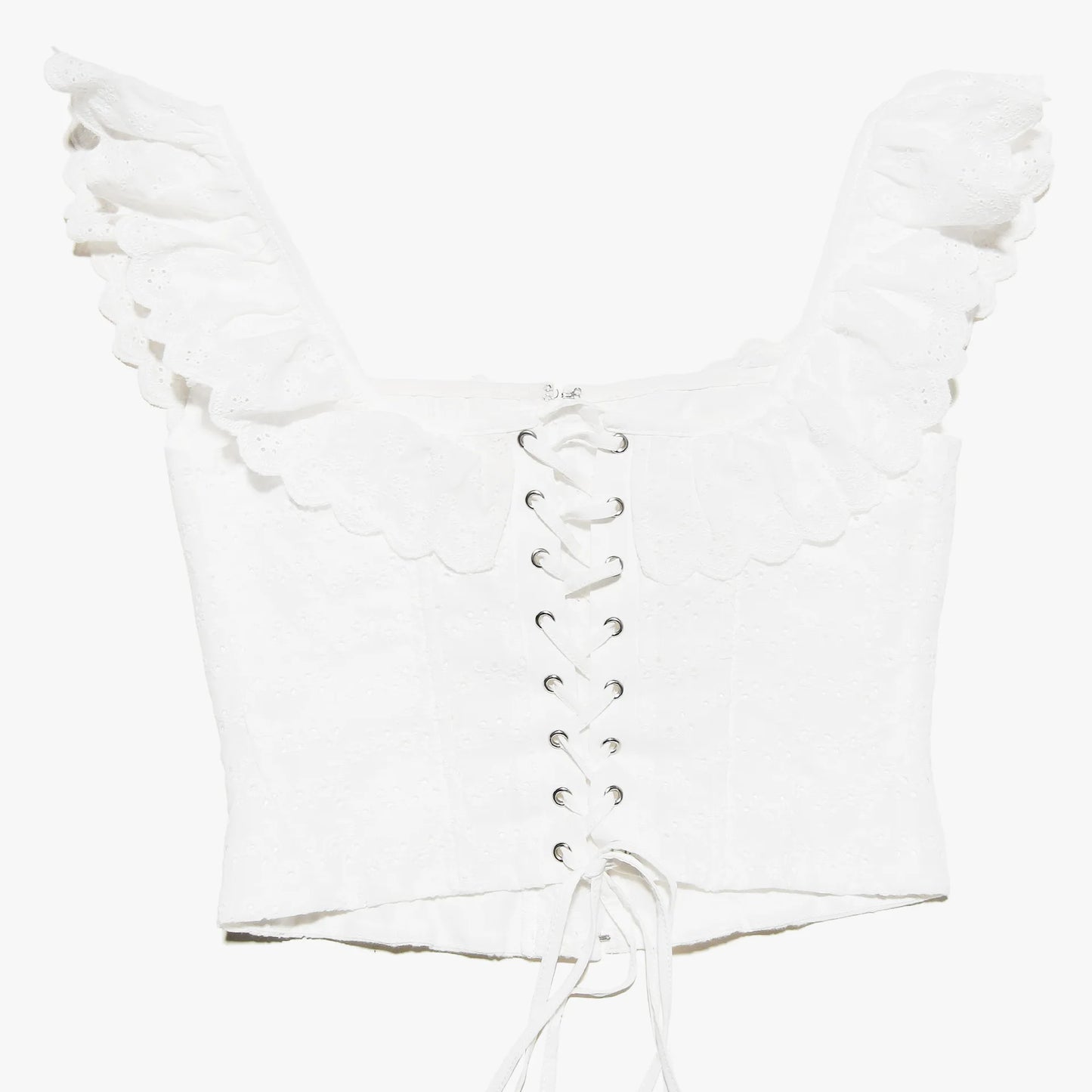 Mingmingxi Summer White Corset Top Sexy 2024 New Arrivals Summer Crop Top Women Lace Up Tanks Top