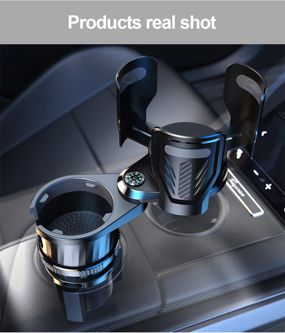 SEAMETAL 2 IN 1 Car Cup Holder Expander Adapter Base Vehicle Drinking Bottle Phone Organizer for Auto Car Styling Accessories