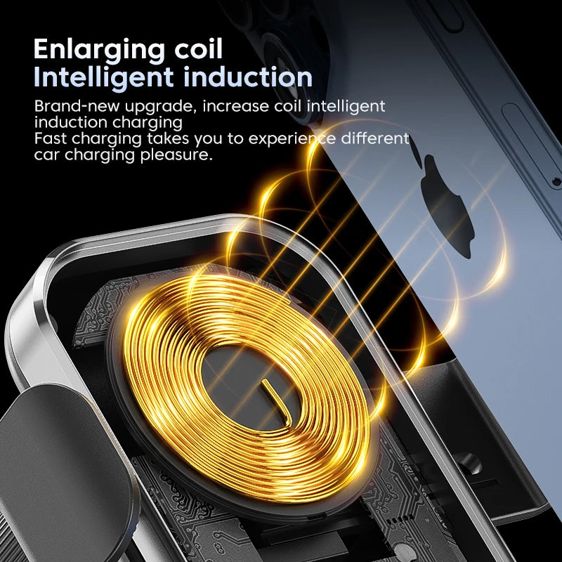 66W Wireless Car Charger Air Vent Auto Clamping Super Fast Charging Station Car Phone Holder for iPhone 15 14 13 12 Samsung