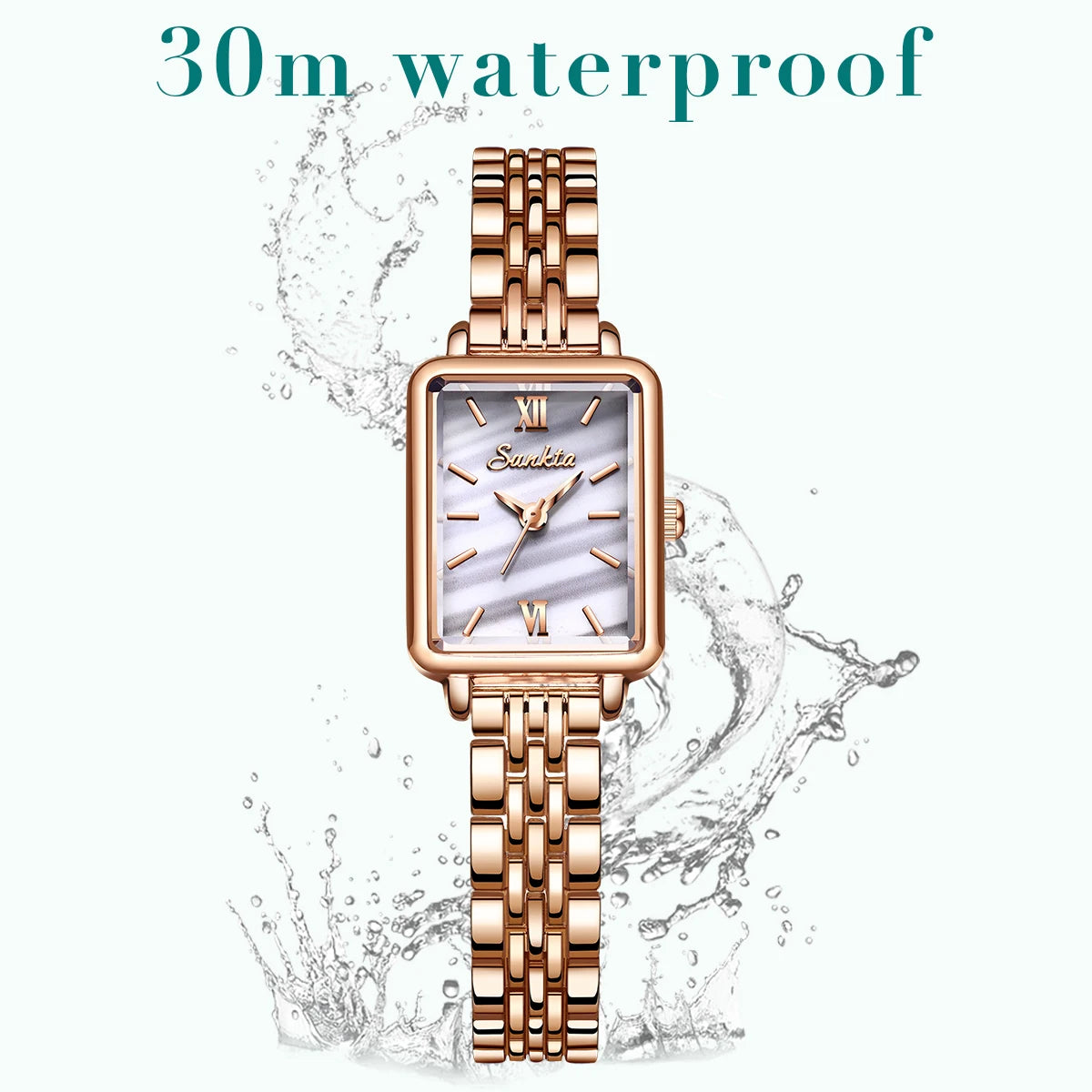LIGE Sunkta Elegant Quartz Women Watch Simple Stainless Steel Strap Simple Square Dial Luxury Slim Fashion Casual Ladies Watches