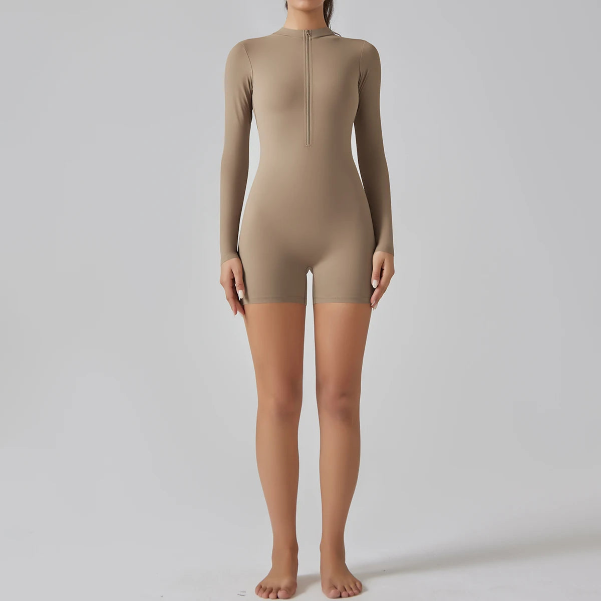 Yoga Set Women's Jumpsuits One-Piece Suit Zipper Long Sleeve Gym Push Up Workout Clothes Fitness Bodysuit Sportswear Tracksuit