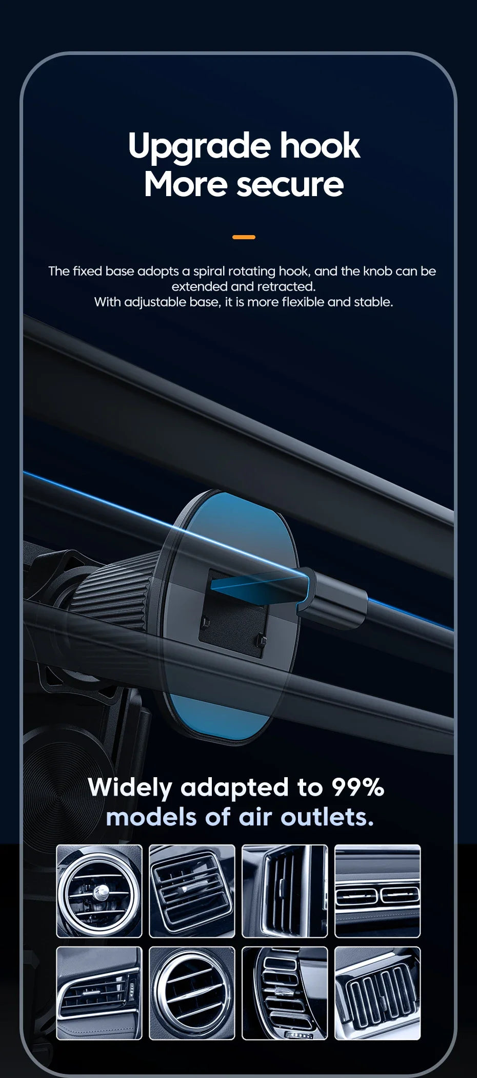 UYUXIO Wireless Car Charger Super Fast Charging Auto Clamping Air Vent Car Phone Holder for iPhone 16 15 14 Pro Max Samsung