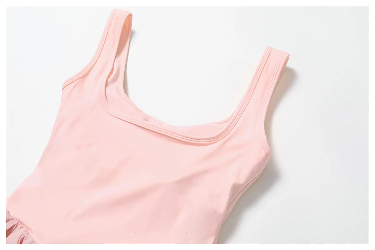 New Fake Two-piece Sports Dress Women's Anti Glare Yoga Jumpsuit Outdoor Running Fitness Tennis Skirt Workout Rompers Yoga Set