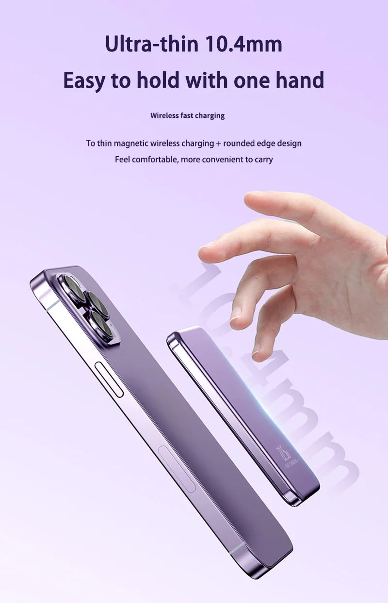 Xiaomi Ultra Slim Power Bank Mac Fast Charge Auxiliary Battery 50000mAh Magnetic Magnet Wireless Charging For IPhone Samsung