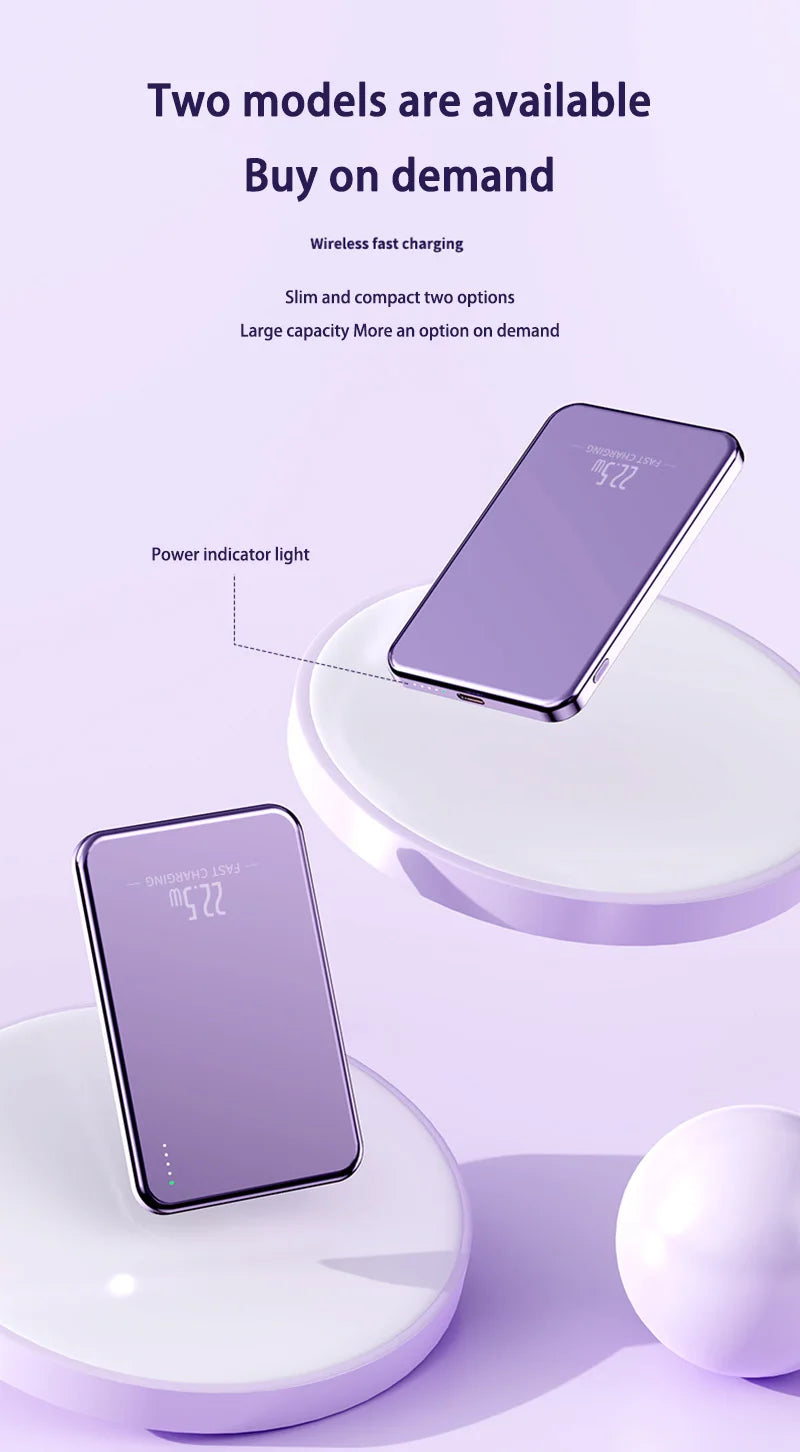 Xiaomi Ultra Slim Power Bank Mac Fast Charge Auxiliary Battery 50000mAh Magnetic Magnet Wireless Charging For IPhone Samsung