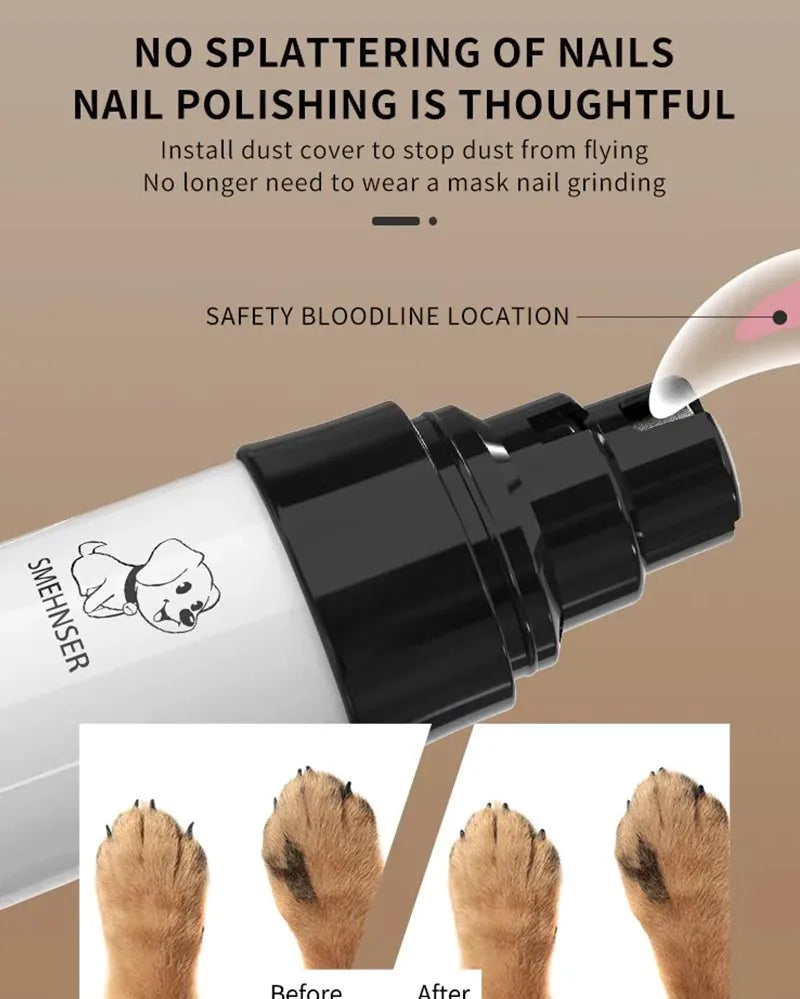 Painless Electric Dog Nail Grinder for Small Large Dog Cat Nail Clippers Pet Paws Nail Grooming USB Charging Trimmer Pet Supplie
