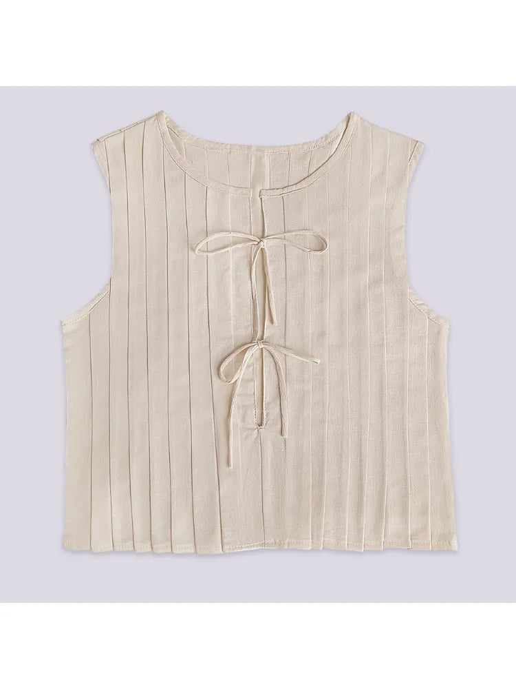 Tossy White Bandage Ribbed Tank Top Shirts For Women Hollow Out Sleeveless Slim Summer Fashion Vest Women's Lace-Up Vest Y2k Top