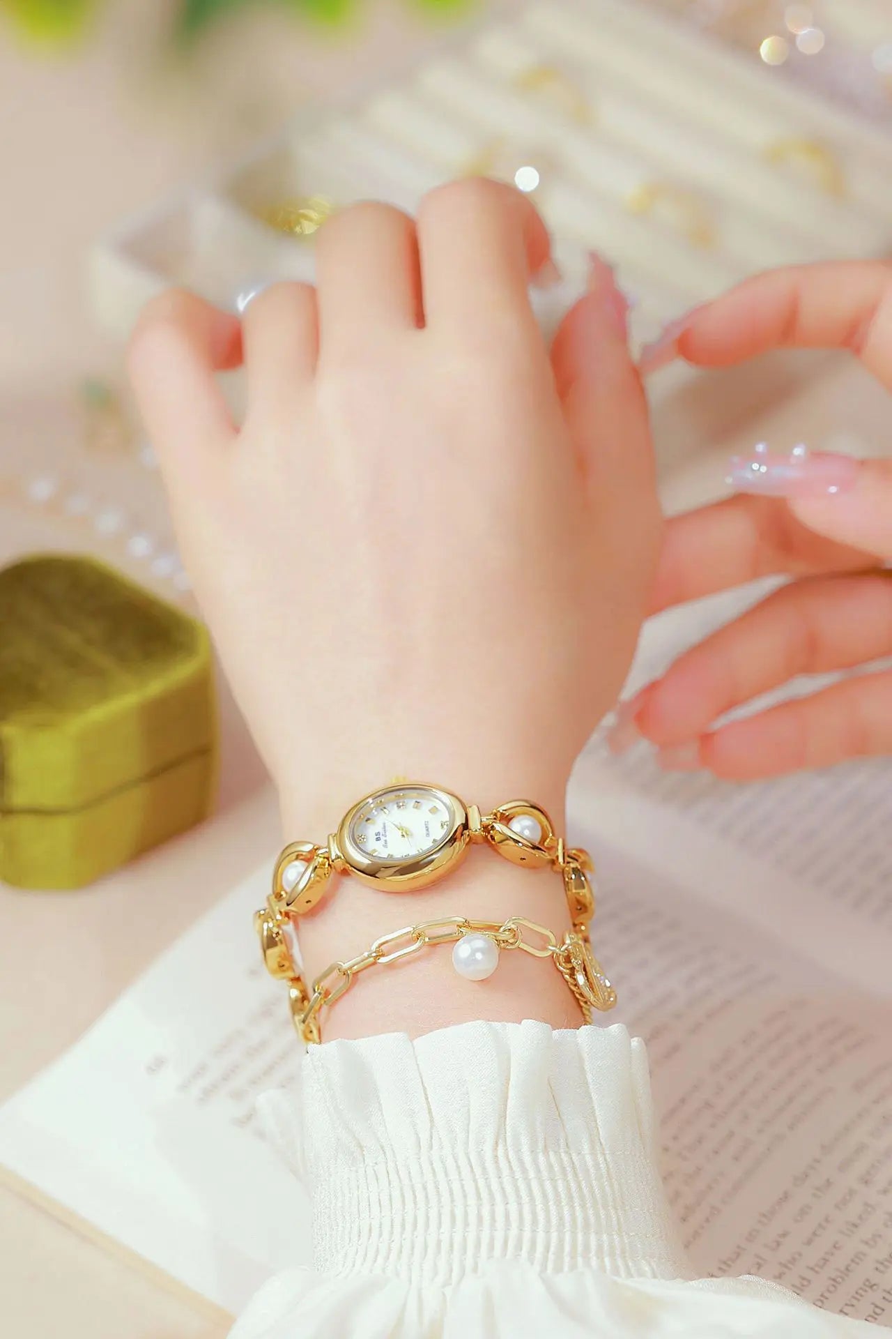 Bee Sister New Luxury Brand Women Wrist Watches Small Green Classic Stainless Steel Reloj De Mujer Fashion Watch for Ladies
