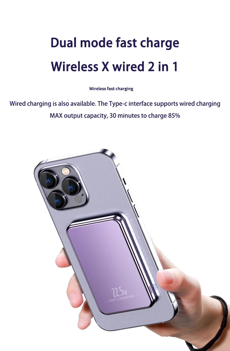 Xiaomi Ultra Slim Power Bank Mac Fast Charge Auxiliary Battery 50000mAh Magnetic Magnet Wireless Charging For IPhone Samsung