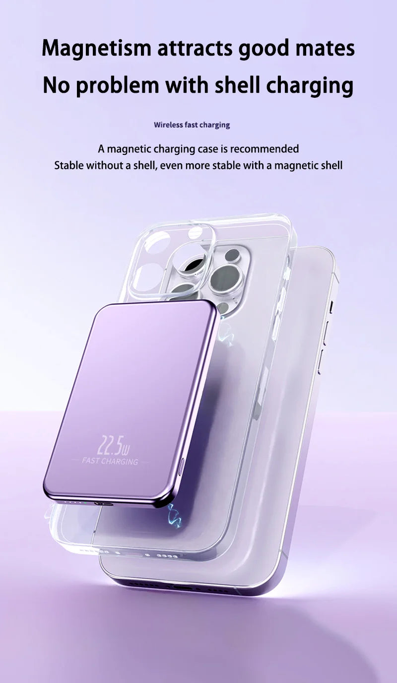 Xiaomi Ultra Slim Power Bank Mac Fast Charge Auxiliary Battery 50000mAh Magnetic Magnet Wireless Charging For IPhone Samsung