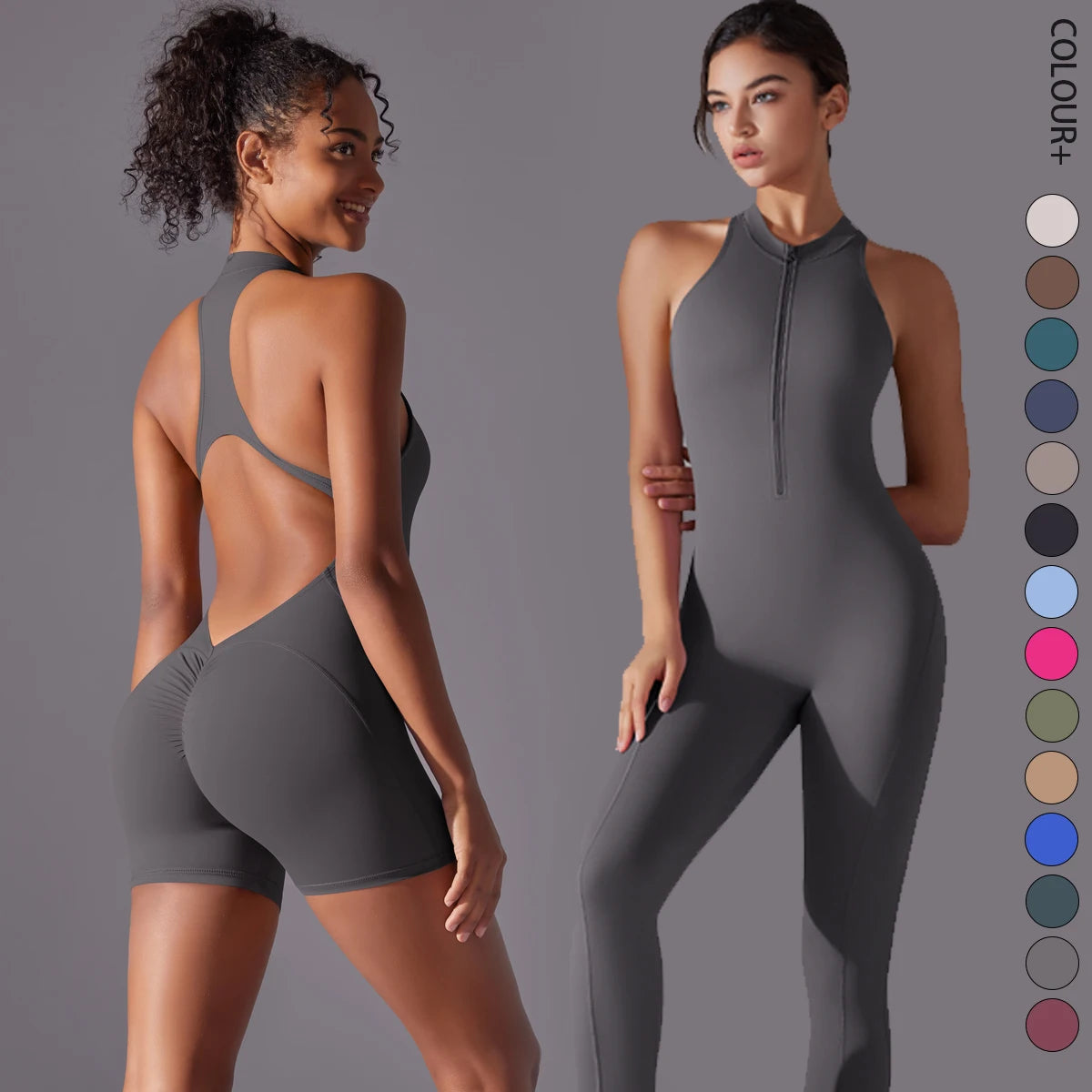 Women's Sports Shapewer Backless Yoga Jumpsuit Shorts Set Women Bodysuits Tummy Control Butt Lifting Sports Shapewea Fitness