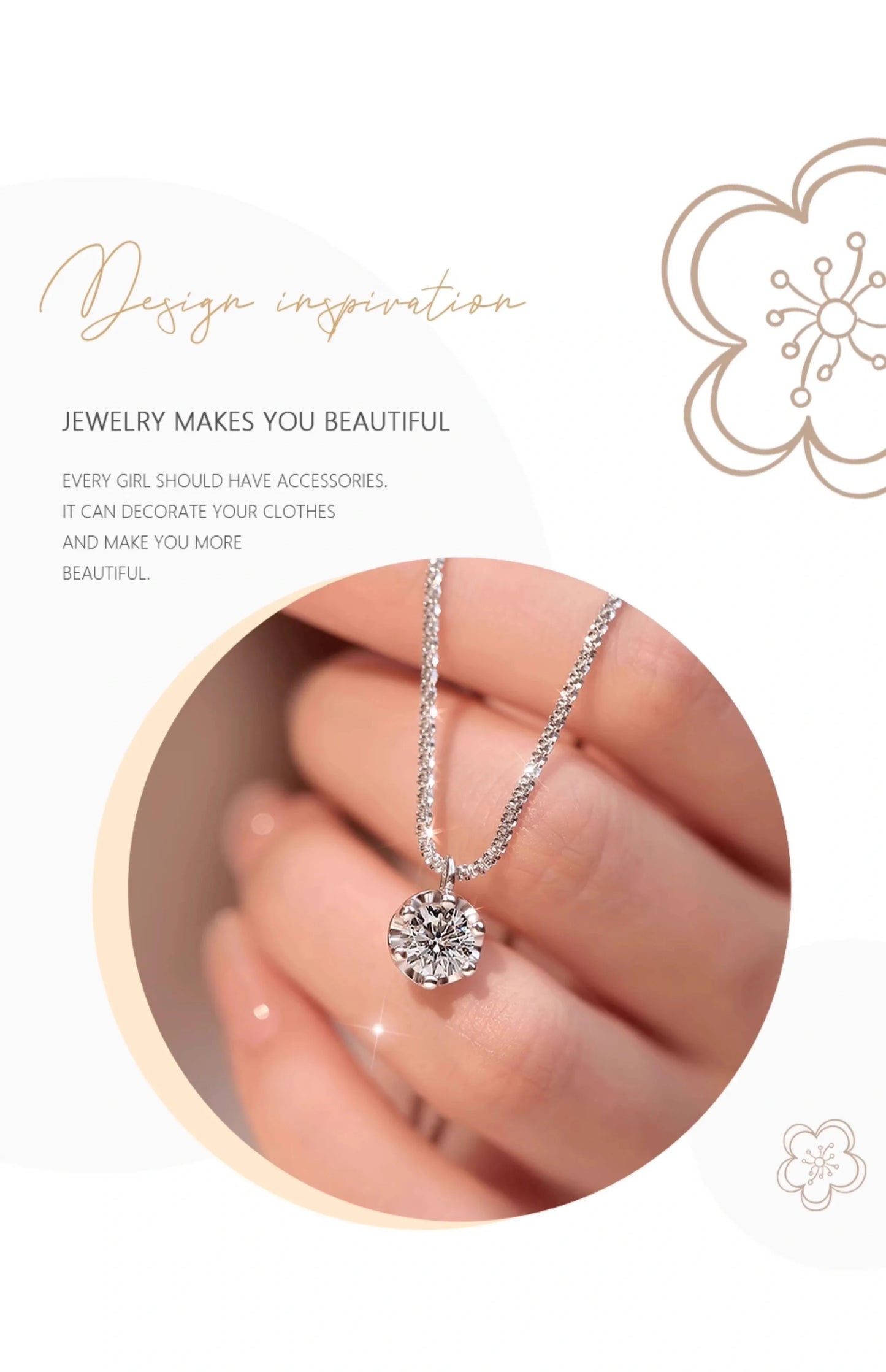 TEN CARATS 1-2CT Women's Necklace Super Sparkly D Color VVS1 Moissanite Pendant S925 sterling silver chain plated 18K white gold