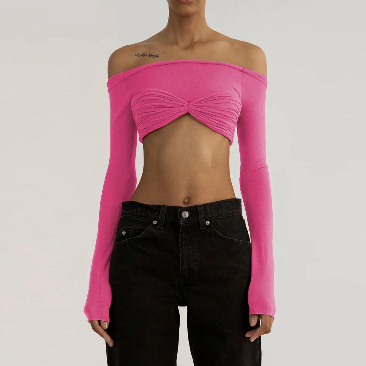 Mozision See Through Mesh Crop Top Women Pullovers Strapless Short Knit Cropped Tops Ladies Tee Shirt Sexy Off-shoulder T-shirt