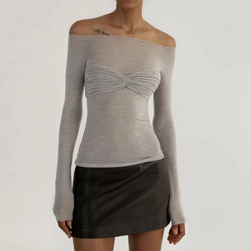 Mozision See Through Mesh Crop Top Women Pullovers Strapless Short Knit Cropped Tops Ladies Tee Shirt Sexy Off-shoulder T-shirt