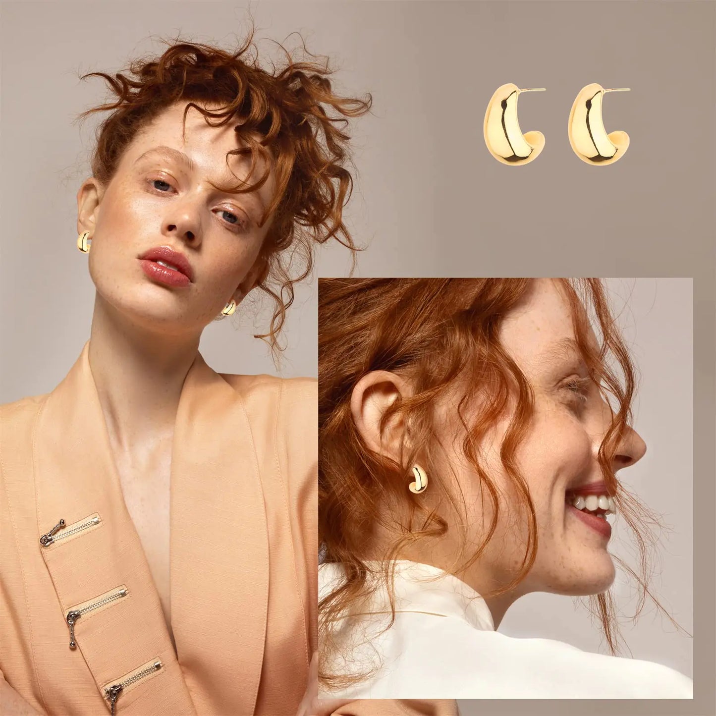 Wgoud Chunky Hoop Earrings Set