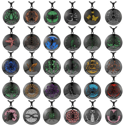 lotus necklace Aromatherapy Essential Oil Diffuser Locket  Perfume Necklace Stainless Steel Locket with Felt Pads For Woman