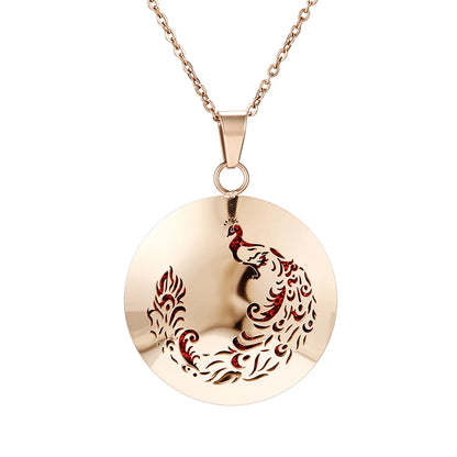 lotus necklace Aromatherapy Essential Oil Diffuser Locket  Perfume Necklace Stainless Steel Locket with Felt Pads For Woman
