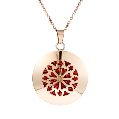 lotus necklace Aromatherapy Essential Oil Diffuser Locket  Perfume Necklace Stainless Steel Locket with Felt Pads For Woman