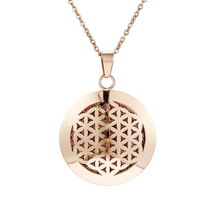 lotus necklace Aromatherapy Essential Oil Diffuser Locket  Perfume Necklace Stainless Steel Locket with Felt Pads For Woman