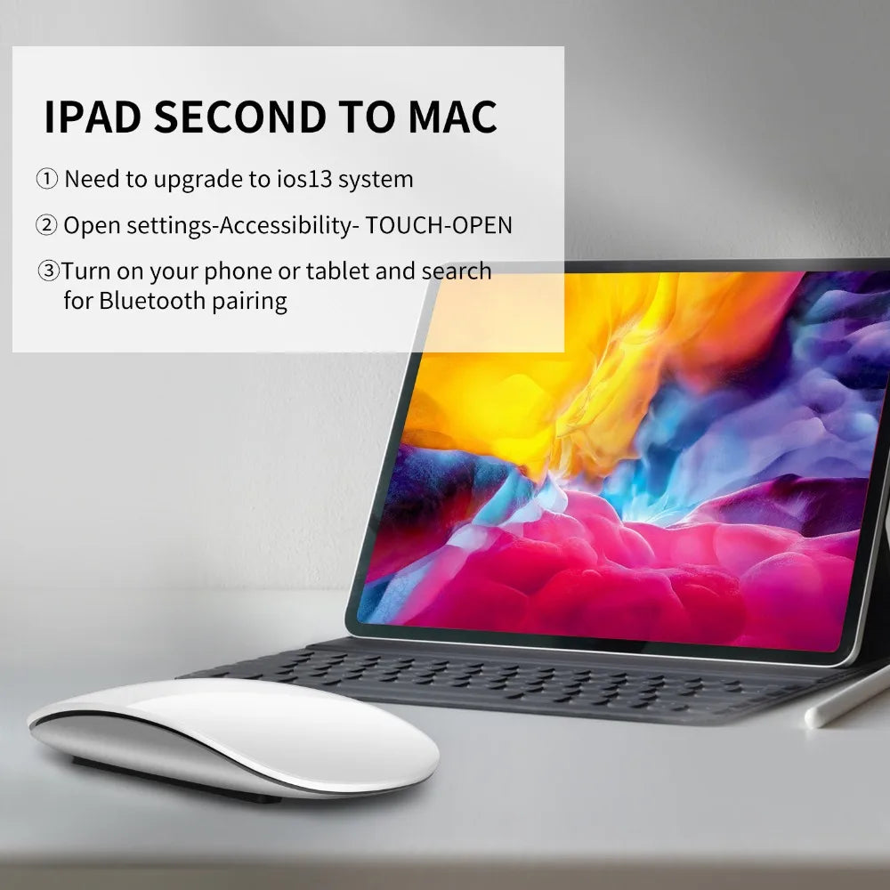 Bluetooth 5.0 wireless mouse wirelesss Rechargeable Silent Multi Arc Touch Mice Ultra-thin Magic Mouse For Laptop Ipad Mac PC