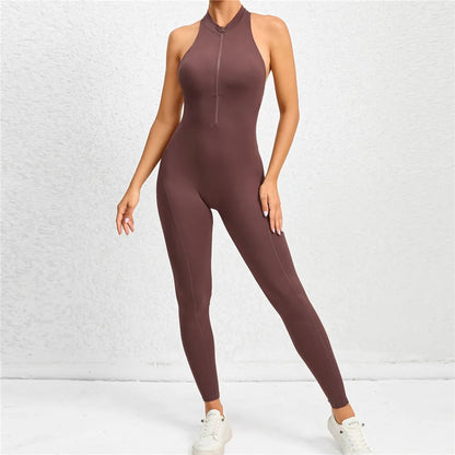 2025 Pad Deep V Women Tracksuit Yoga Set One Piece Jumpsuit Workout Scrunch Legging Sport Gym Active Suit Exercise Wear XP301