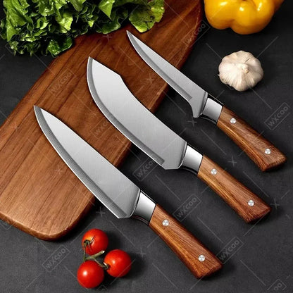 WXCOO Handmade Kitchen Knives Stainless Steel Meat Cleaver Sharp Boning Knife Slaughter Skinning Splitting Knives Fruit Knife