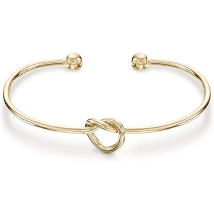 K Gold Plated Silver Plated Forever Love Knot Infinity Bangle Bracelets for Women | Adjustable Gold Bangle Bracelet for Women
