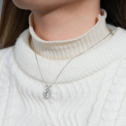 RAPRGOLD GRA Certified 0.5-5ct Moissanite Pendant Necklaces 925 Sterling Silver Solitaire Necklace Chain For Women Jewellry Gift