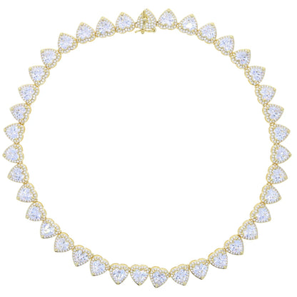2025 Iced Out Bling 5A Cubic Zirconia Heart CZ Cluster Necklace For Women Girlfriend Lover Halo CZ Tennis Chain Choker Necklace