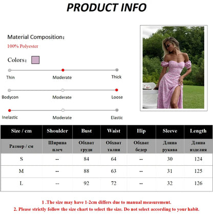 Wolfeel Women's Off Shoulder Floral Dress Summer New Fashionable Slit Long Slim Fit Print Dress Sexy Hot Girl Evening Dresses