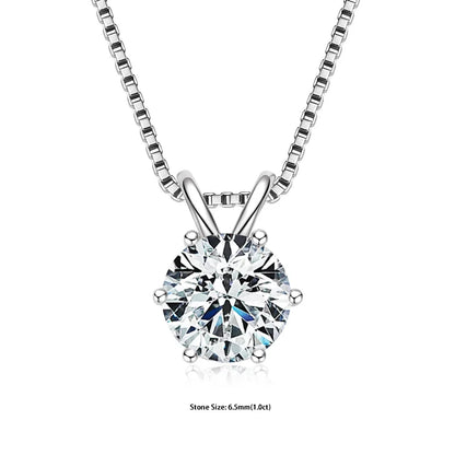 RAPRGOLD GRA Certified 0.5-5ct Moissanite Pendant Necklaces 925 Sterling Silver Solitaire Necklace Chain For Women Jewellry Gift