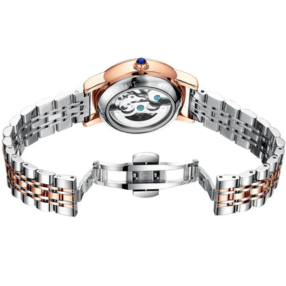 New CHENXI Women Automatic Mechanical Watch Top Brand Luxury Wrist Watch Waterproof Female Leather Business Clock Reloj de mujer
