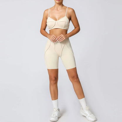 Seamless Yoga Sets Sports Fitness High Waist Hip-lifting Shapeing Trousers Backless Bra Suit Workout Gym Leggings Sets for Women