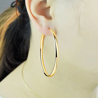 Somila Fashion S925 Earrings 3-7CM Diameter Big Hoop Earrings For Women  Platinum Plated Ear Rings Cерьги Kольца