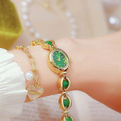 Bee Sister New Luxury Brand Women Wrist Watches Small Green Classic Stainless Steel Reloj De Mujer Fashion Watch for Ladies