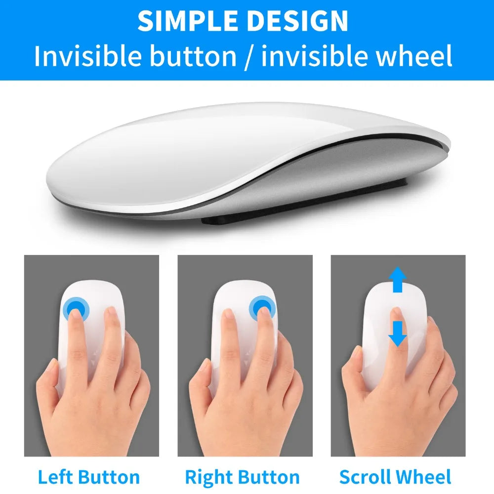 Bluetooth 5.0 wireless mouse wirelesss Rechargeable Silent Multi Arc Touch Mice Ultra-thin Magic Mouse For Laptop Ipad Mac PC
