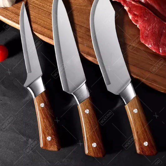 WXCOO Handmade Kitchen Knives Stainless Steel Meat Cleaver Sharp Boning Knife Slaughter Skinning Splitting Knives Fruit Knife
