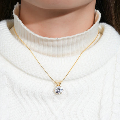 RAPRGOLD GRA Certified 0.5-5ct Moissanite Pendant Necklaces 925 Sterling Silver Solitaire Necklace Chain For Women Jewellry Gift