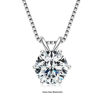 RAPRGOLD GRA Certified 0.5-5ct Moissanite Pendant Necklaces 925 Sterling Silver Solitaire Necklace Chain For Women Jewellry Gift