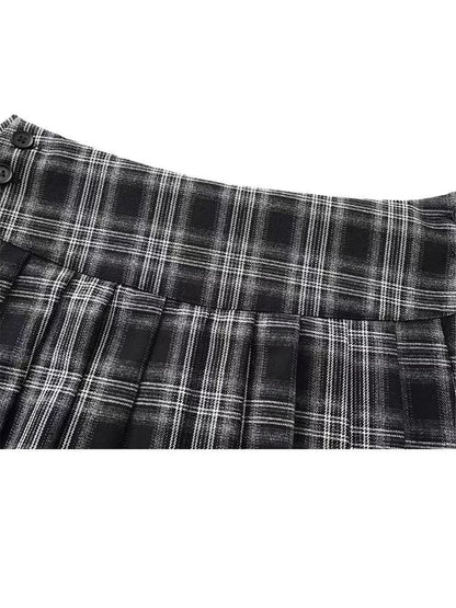 Mini Skirts For Woman Korean Fashion Plaid Skirts Women Y2k Clothes Cute Short Skirts Harajuku Vintage Pleated Skirts Preppy