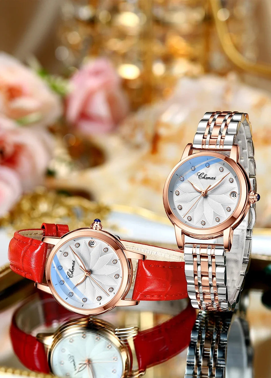 New CHENXI Women Automatic Mechanical Watch Top Brand Luxury Wrist Watch Waterproof Female Leather Business Clock Reloj de mujer