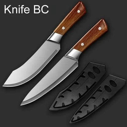 WXCOO Handmade Kitchen Knives Stainless Steel Meat Cleaver Sharp Boning Knife Slaughter Skinning Splitting Knives Fruit Knife