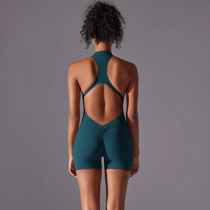 Women's Sports Shapewer Backless Yoga Jumpsuit Shorts Set Women Bodysuits Tummy Control Butt Lifting Sports Shapewea Fitness