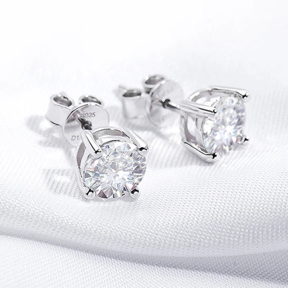 Smyoue 0.1-3CT Test Passed Moissanite Studs Earrings for Men Women S925 Silver Platinum Plated Bride Wedding Diamond Studs GRA