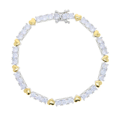 2025 New Iced Out Bling Cross Heart Tennis Chain Necklace Gold Silver Color 5A Cubic Zirconia CZ Charm Choker For Women Jewelry
