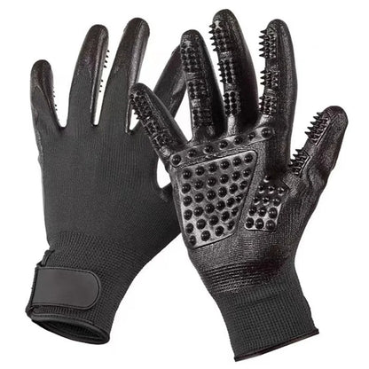 One Pair Hair Grooming Glove For Pet Dog Cat Bathing Silicone Massage Brush Dipping Gumming Rubber Gloves Dog Deshedding Comb