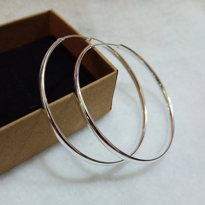 Somila Fashion S925 Earrings 3-7CM Diameter Big Hoop Earrings For Women  Platinum Plated Ear Rings Cерьги Kольца