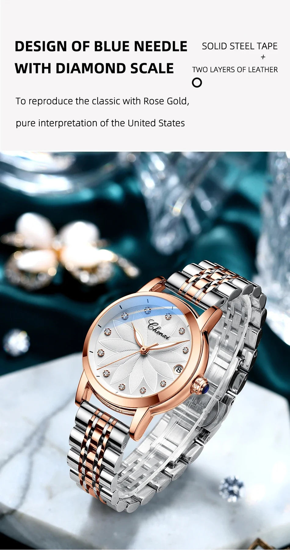 New CHENXI Women Automatic Mechanical Watch Top Brand Luxury Wrist Watch Waterproof Female Leather Business Clock Reloj de mujer
